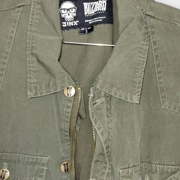 Jinx Blizzard Jacket Sz Small Entertainment Collared Utility Military Green - Picture 4 of 11